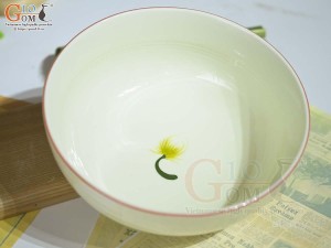 Bát tô nông men kem vẽ Bồ Công Anh 21,5cm