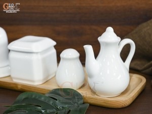 Bát tô phở men trắng kèm set gia vị nhà hàng, đường kính 18cm