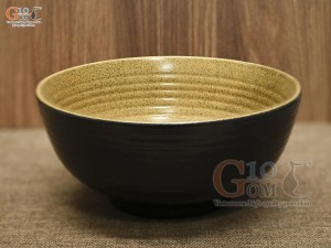 Bát tô khum gốm vàng, đường kính 20cm
