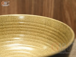 Bát tô khum gốm vàng, đường kính 20cm