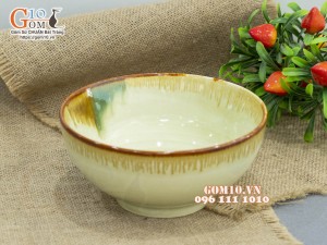 Bát tô sâu men nhật vàng, 20cm