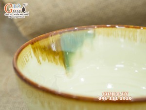 Bát tô sâu men nhật vàng, 20cm