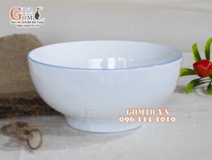 Bát tô sâu men trắng vẽ Thỏ con, đường kính 16cm