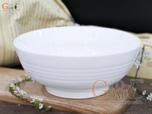 Bát tô vân men trắng, đường kính 20cm