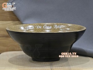 Bát tô yêu gốm vàng in logo Phở Dê Ông Bảy