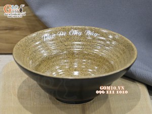 Bát tô yêu gốm vàng in logo Phở Dê Ông Bảy