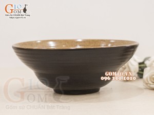 Bát tô yêu men gốm vàng, đường kính 20cm