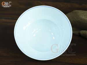 Bát tô yêu men lam vẽ hoa đào xanh, đường kính 16cm