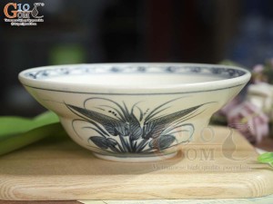 Bát tô yêu men rạn họa tiết chuồn khoai, đường kính 16cm