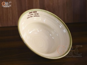 Bát tô yêu men vuốt trơn đường kính 20cm, in logo