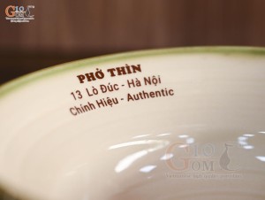 Bát tô yêu men vuốt trơn đường kính 20cm, in logo