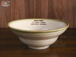 Bát tô yêu men vuốt trơn đường kính 20cm, in logo