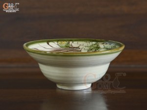 Bát tô yêu men vuốt vẽ Sen đỏ, đường kính 16cm