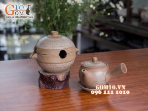 Bát ủ ấm quai ngang hồng sa