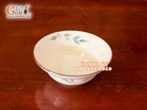 Bát yêu trúc xanh men kem 13cm