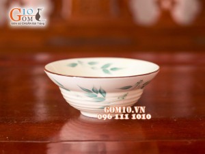 Bát yêu trúc xanh men kem 13cm