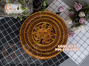 Bộ khay sứ đựng thức ăn họa tiết hoa Mẫu đơn cổ