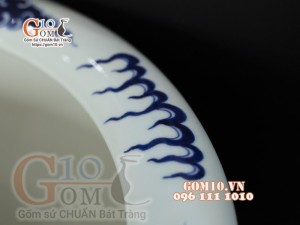 Bát hương men lam cổ vẽ Rồng, đường kính 50cm