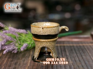 Bếp đun cà phê men gấm vàng 