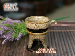 Bếp đun cà phê men gấm vàng 