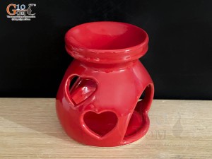 Bếp xông tinh dầu men màu đỏ