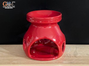 Bếp xông tinh dầu men màu đỏ