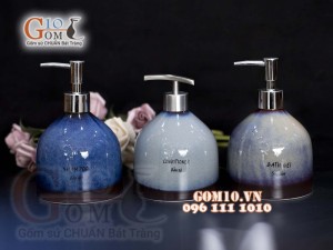 Bình đựng dầu gội men hỏa biến, in logo