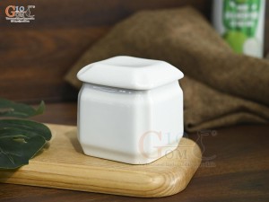 Bình đựng gia vị men trắng trơn
