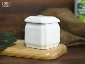 Bình đựng gia vị men trắng trơn
