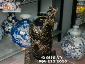 Bình hoa đắp nổi hình rồng 50cm