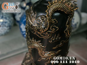 Bình hoa đắp nổi hình rồng 50cm