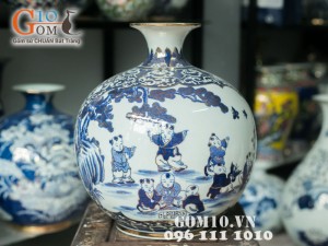 Bình hút lộc bổ khung nhị cảnh vàng 35cm