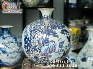 Bình hút lộc bổ khung nhị cảnh vàng 35cm