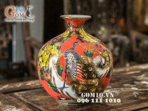 Bình hút lộc Công, Phù Dung vàng kim 40cm