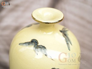 Bình hút lộc dáng no đủ họa tiết Mã Đáo Thành Công vẽ vàng 24k, cao 40cm