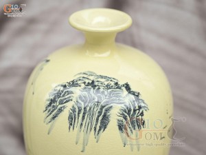 Bình hút lộc dáng no đủ họa tiết Sơn Thủy Hữu Tình, cao 32cm