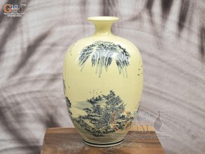 Bình hút lộc dáng no đủ họa tiết Sơn Thủy Hữu Tình, cao 32cm