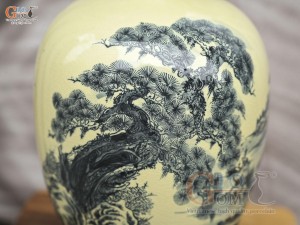 Bình hút lộc dáng no đủ họa tiết Sơn Thủy Hữu Tình, cao 32cm