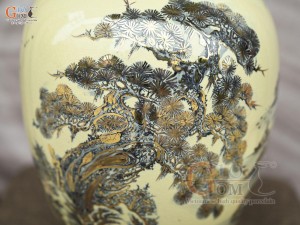 Bình hút lộc dáng no đủ họa tiết Sơn Thủy Hữu Tình vẽ vàng 24k, cao 32cm