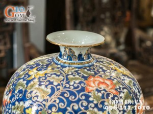 Bình hút lộc hoa vàng kim vẽ kĩ 38cm