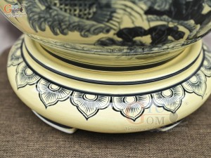 Bình hút lộc men cổ họa tiết Liên Niên Hữu Dư, cao 40cm (cả đế)