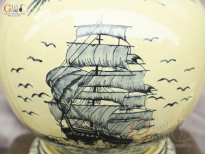 Bình hút lộc men cổ họa tiết Thuận Buồm Xuôi Gió, cao 40cm (cả đế)