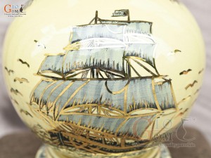 Bình hút lộc men cổ họa tiết Thuận Buồm Xuôi Gió vẽ vàng 24k, cao 40cm (cả đế)