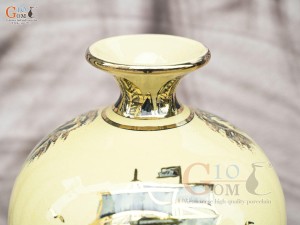 Bình hút lộc men cổ họa tiết Thuận Buồm Xuôi Gió vẽ vàng 24k, cao 40cm (cả đế)