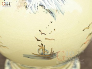 Bình hút lộc men cổ họa tiết Thuận Buồm Xuôi Gió vẽ vàng 24k, cao 40cm (cả đế)