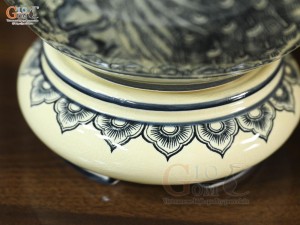 Bình hút lộc men hoàng tộc họa tiết Công Danh Phú Quý, cao 30cm