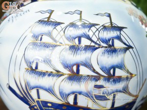 Bình hút lộc men màu Nhị Cảnh Thuận Buồm Xuôi Gió - Chim Hoa vẽ vàng 24k, cao 30cm