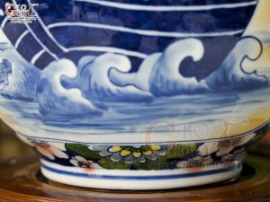 Bình hút lộc men màu Nhị cảnh Thuận Buồm Xuôi Gió và Công Đào Phú Quý, cao 35cm