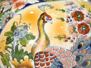 Bình hút lộc men màu Nhị cảnh Thuận Buồm Xuôi Gió và Công Đào Phú Quý, cao 35cm