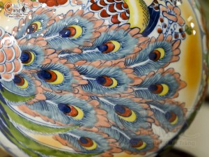 Bình hút lộc men màu Nhị cảnh Thuận Buồm Xuôi Gió và Công Đào Phú Quý, cao 35cm